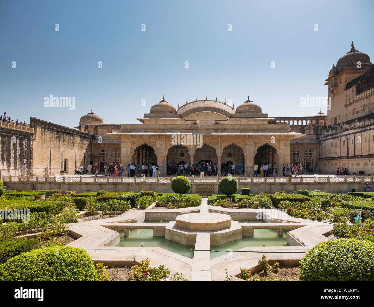 Le jardin moghol, Fort Amer, amer, Rajasthan, Inde, Asie Banque D'Images