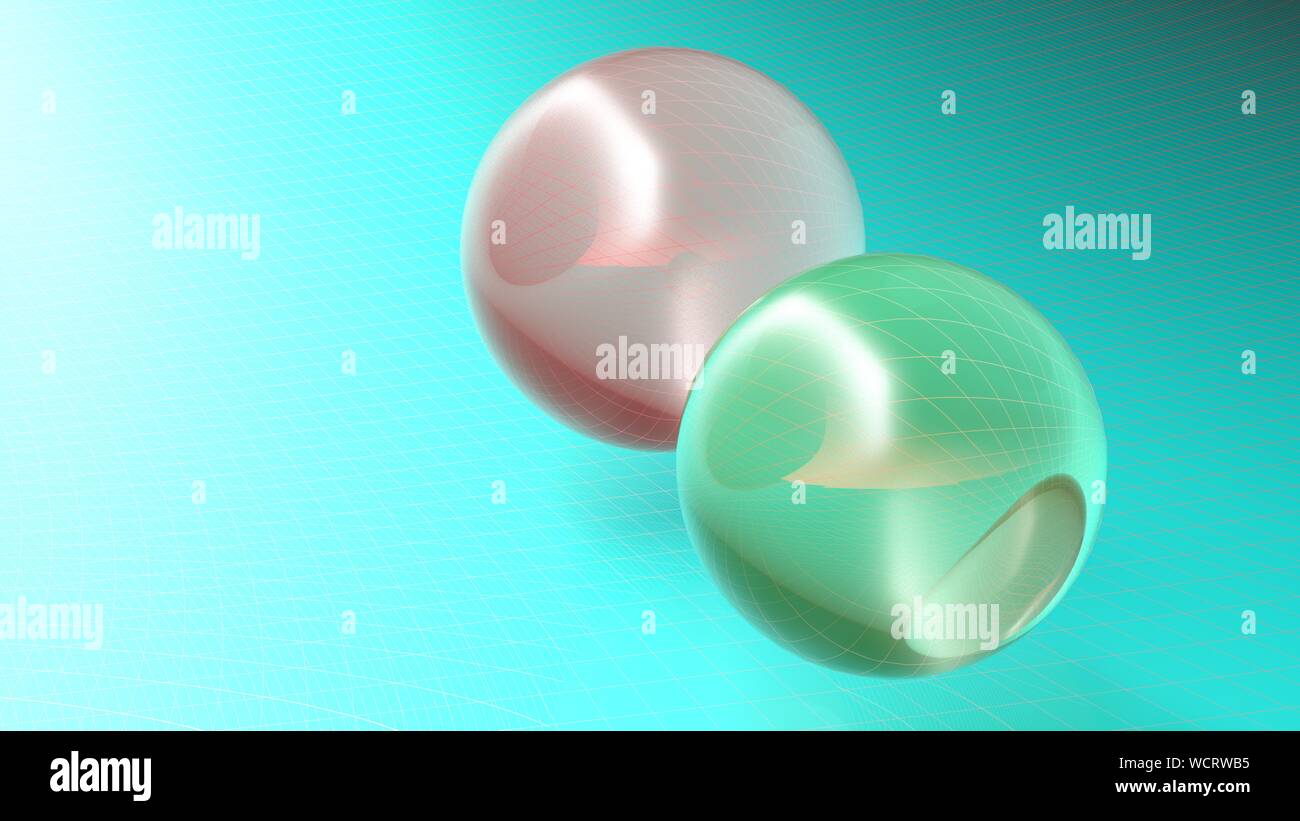 Plus de sphères Résumé Contexte surface bleue - le rendu 3d illustration Banque D'Images