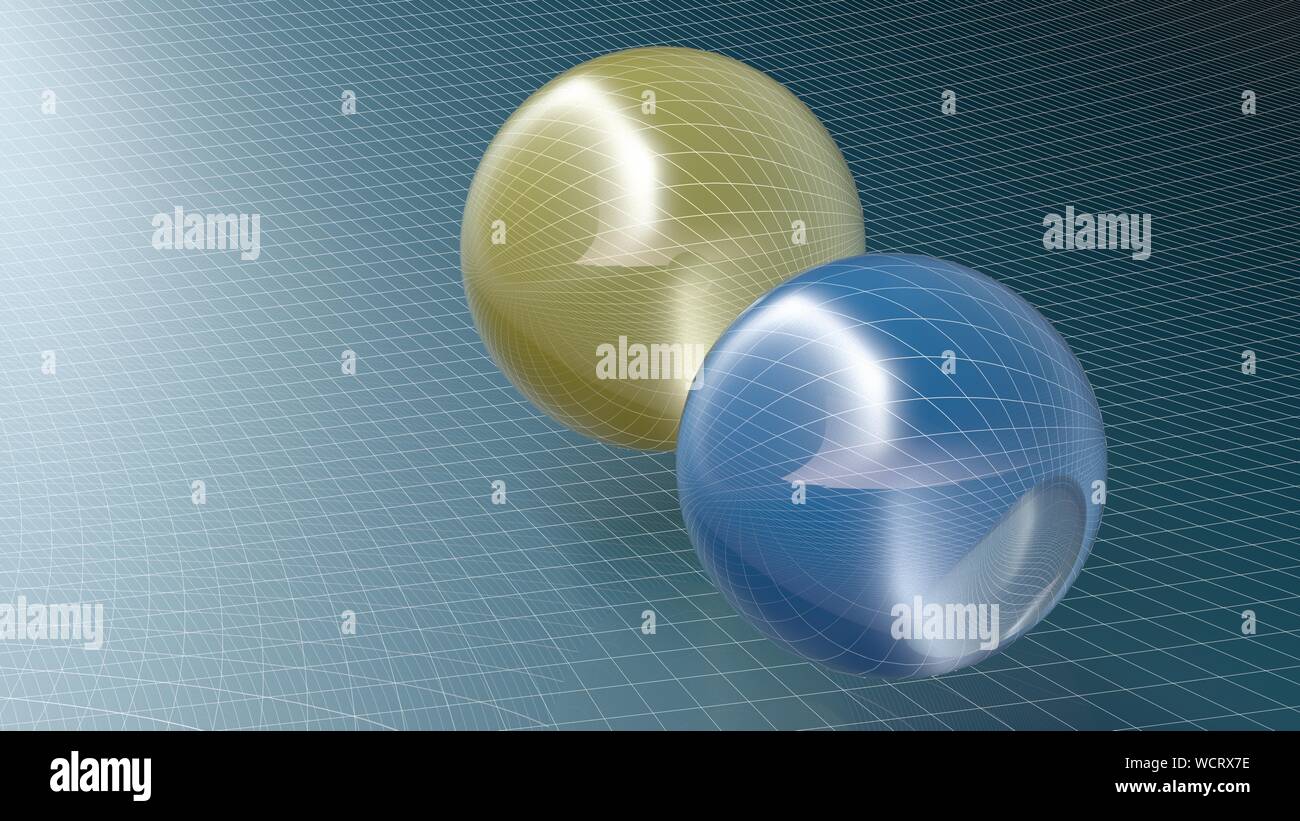 Plus de sphères Résumé Contexte surface bleue - le rendu 3d illustration Banque D'Images