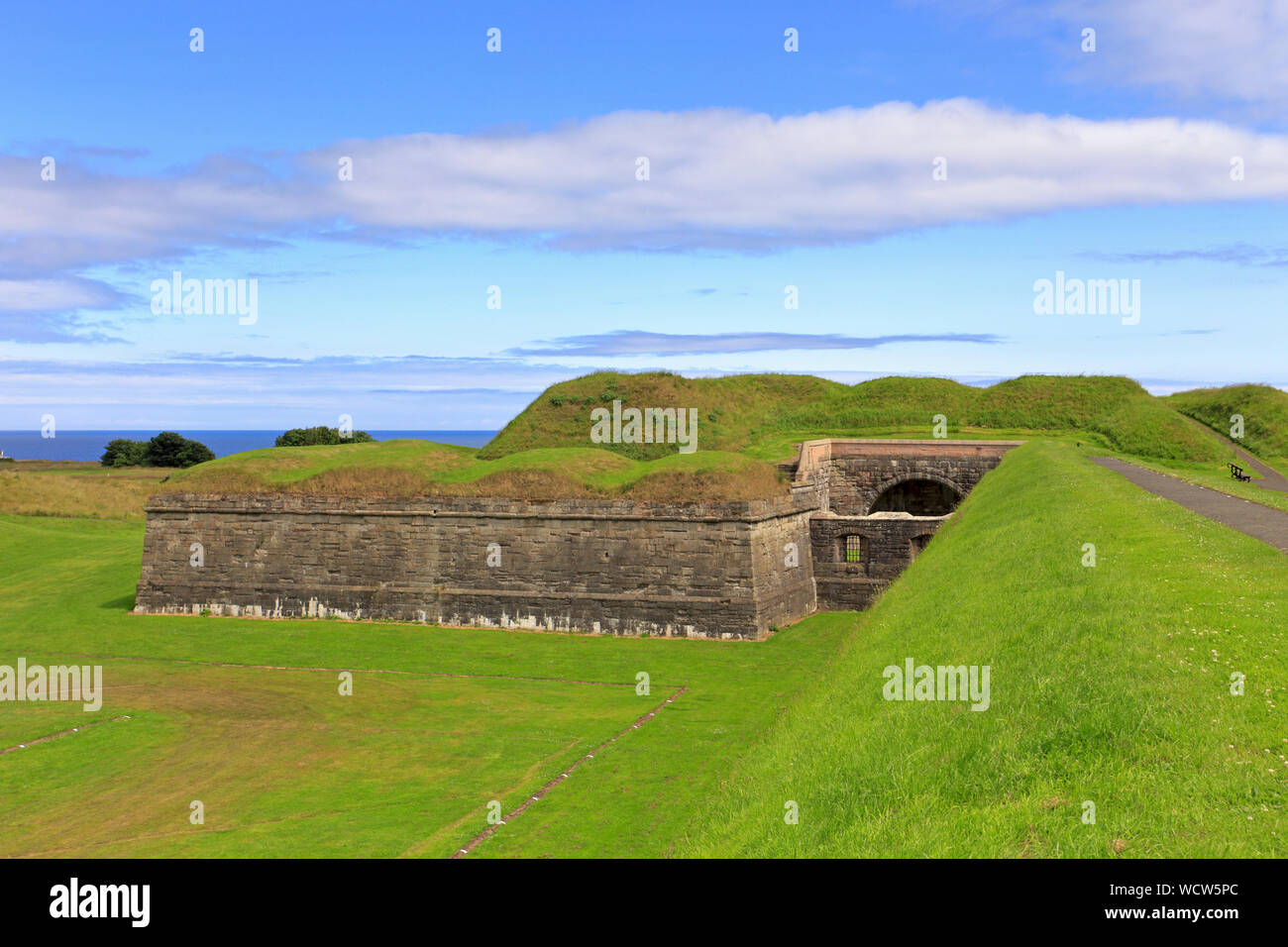 Bastion de l'Elizabethan laiton remparts, Weymouth, Dorset, Angleterre, Royaume-Uni. Banque D'Images