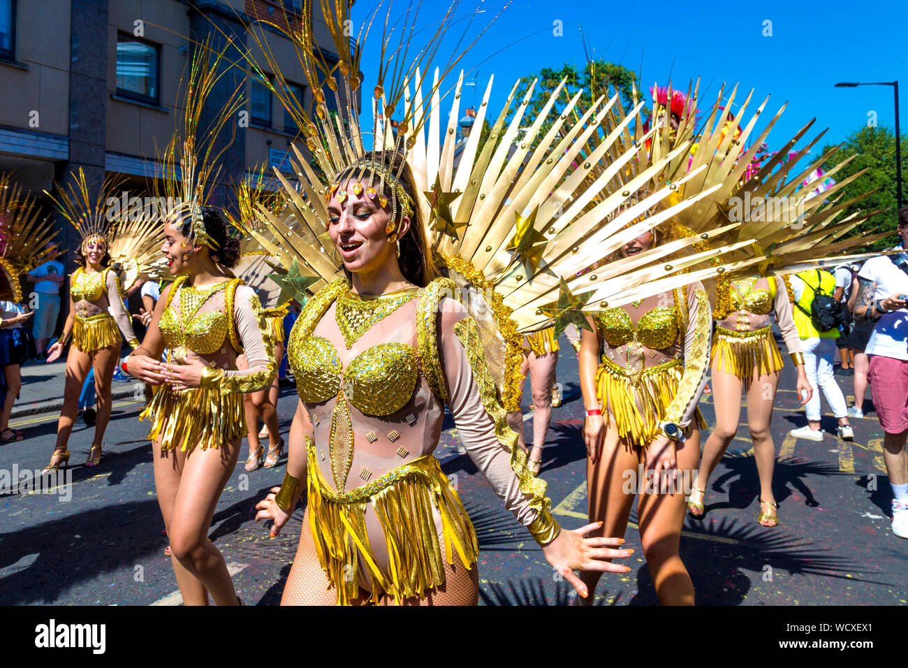 26 août 2019 - Notting Hill Carnival sur une banque chaud lundi férié, Londres, Royaume-Uni Banque D'Images