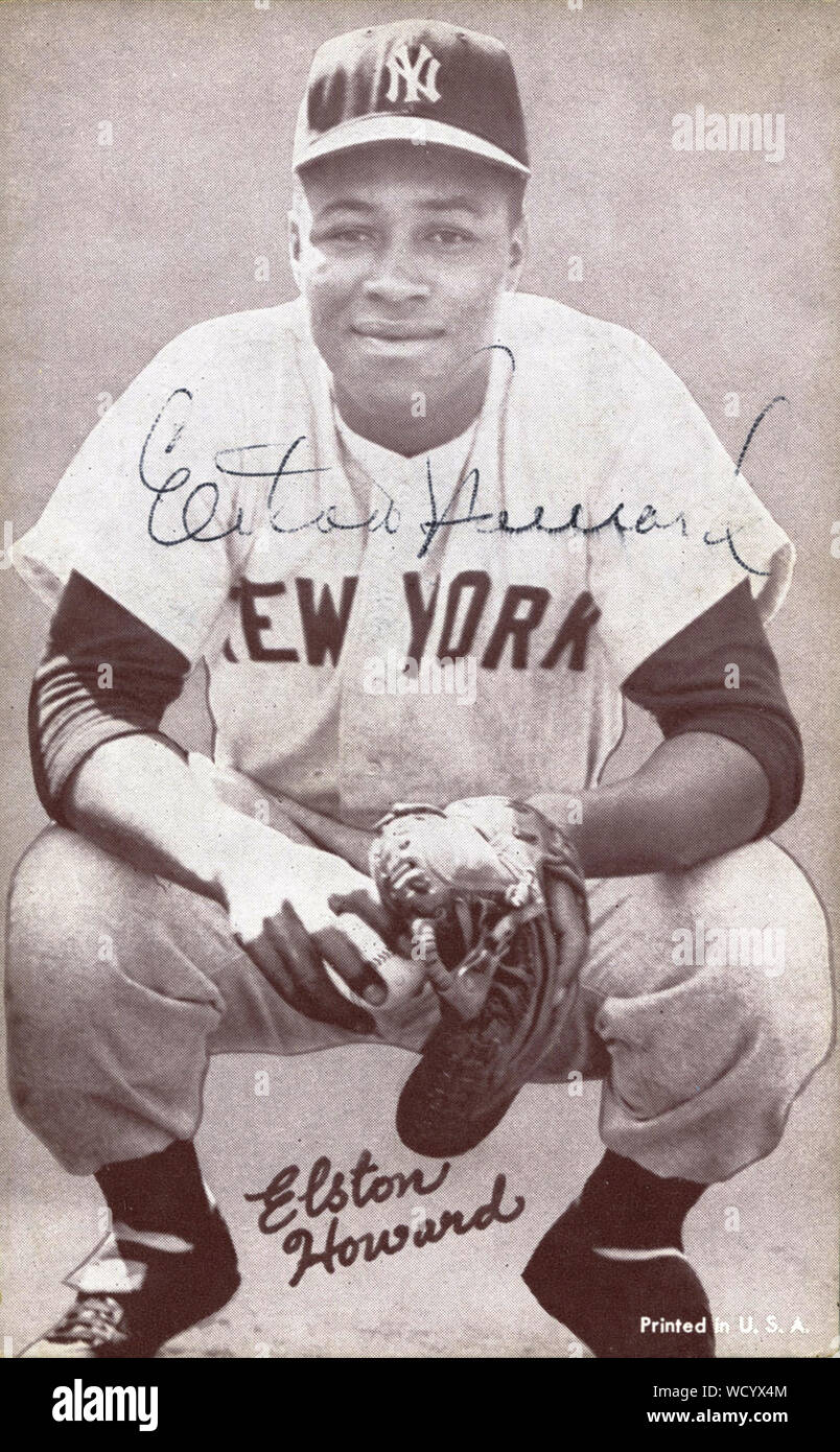 Elston Howard était une star de baseball avec les Yankees de New York dans les années 1950 et 1960. Banque D'Images