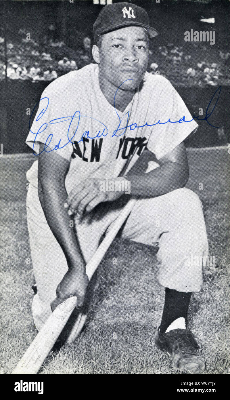 Elston Howard était une star de baseball avec les Yankees de New York dans les années 1950 et 1960. Banque D'Images