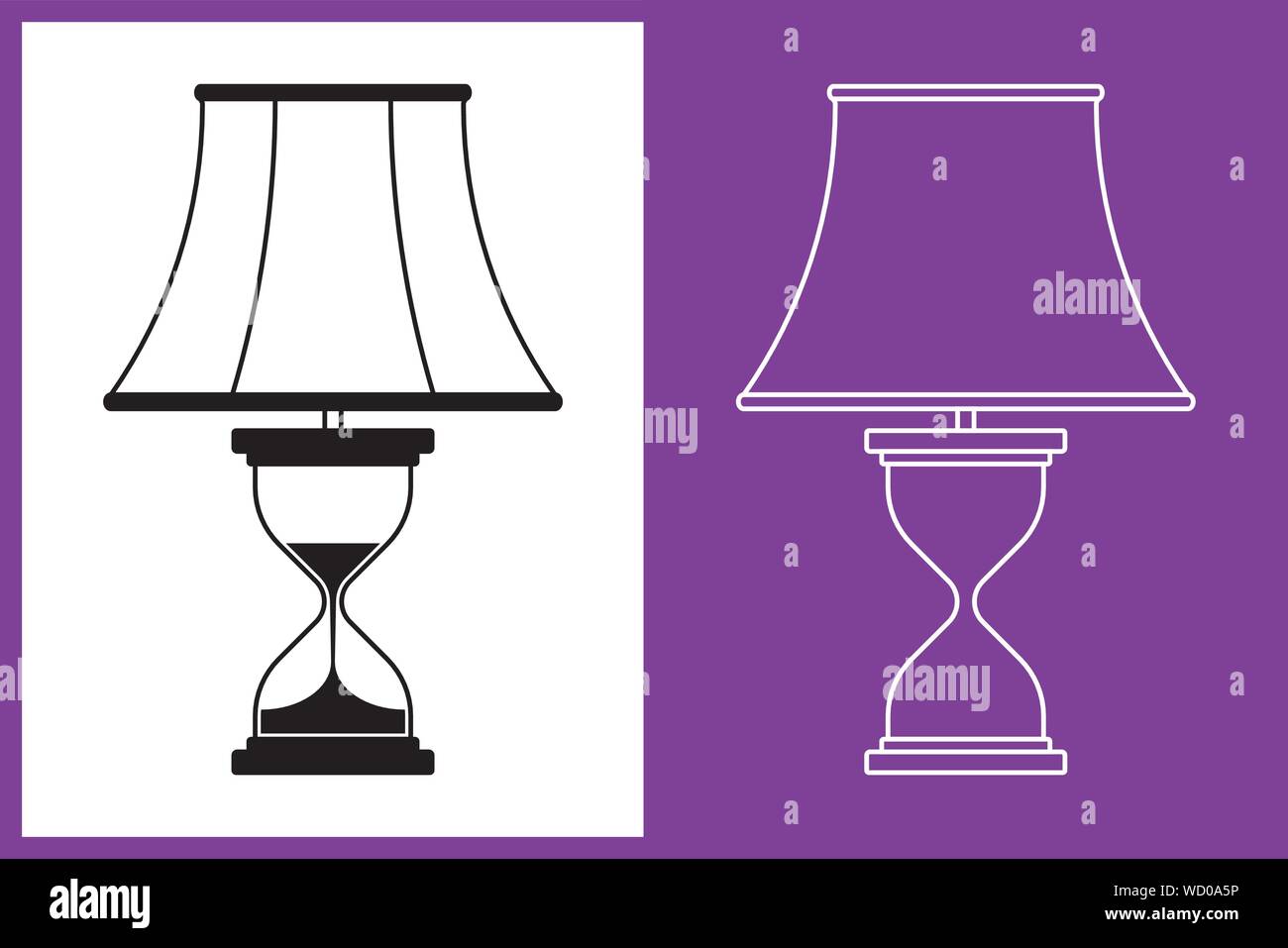 La lampe de table. Corps sablier. Vector illustration Illustration de Vecteur
