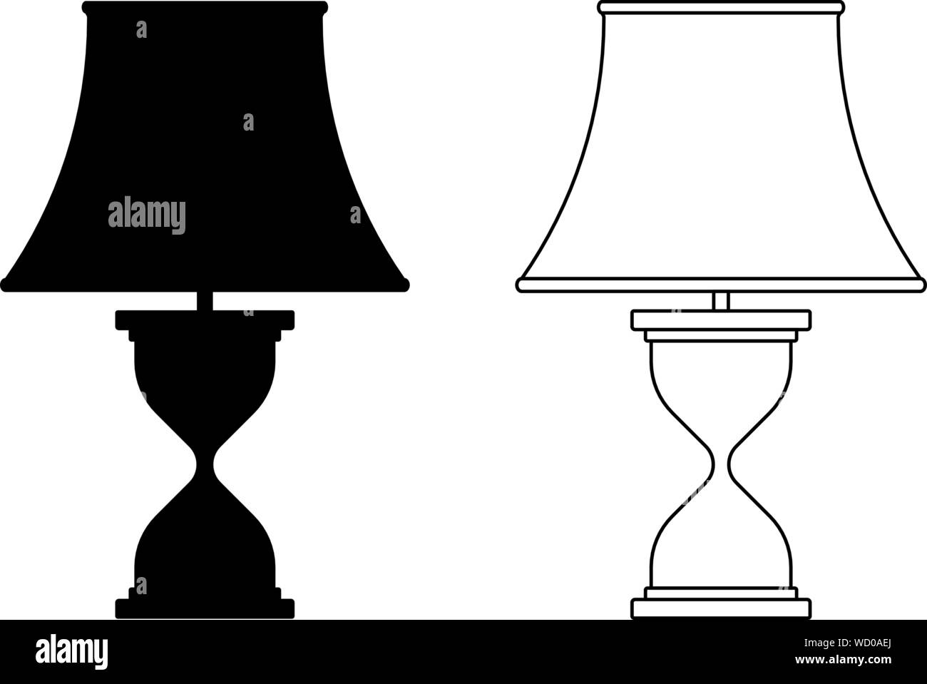 La lampe de table. Corps sablier. Icônes Télévision Illustration de Vecteur