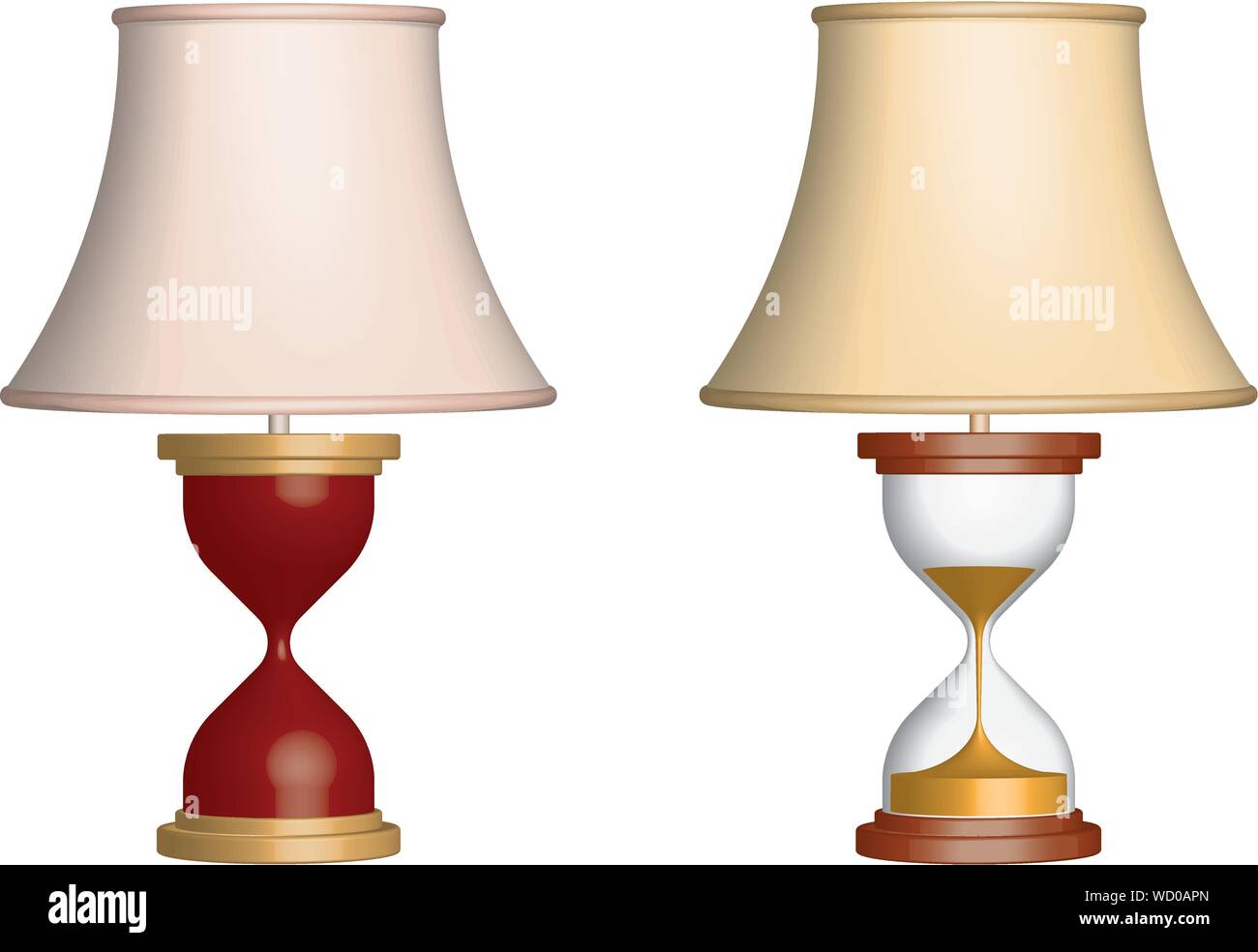 La lampe de table. Corps sablier. Effet 3D vector Illustration de Vecteur