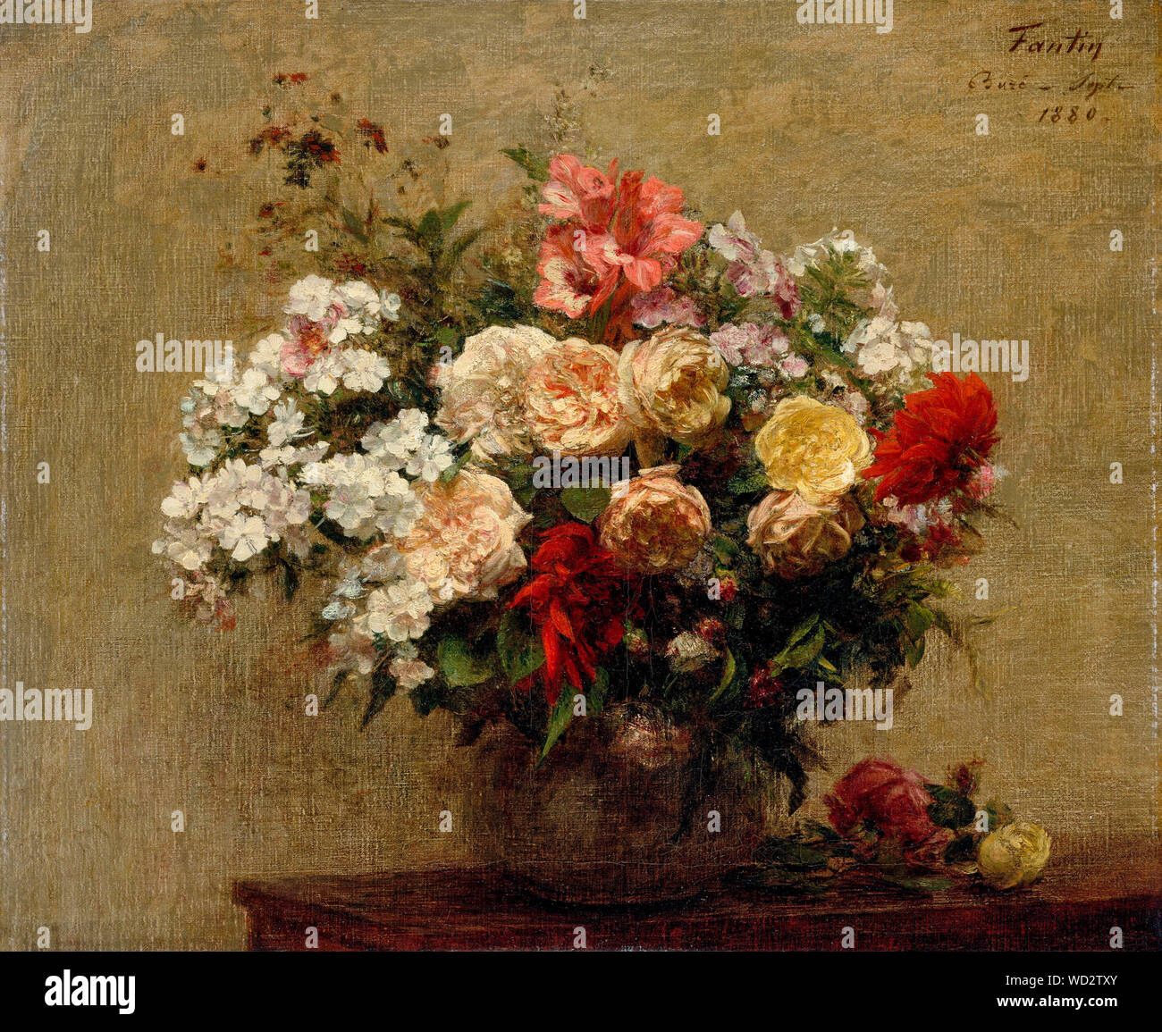 - Fleurs d'été 1880, Henri Fantin-Latour Banque D'Images