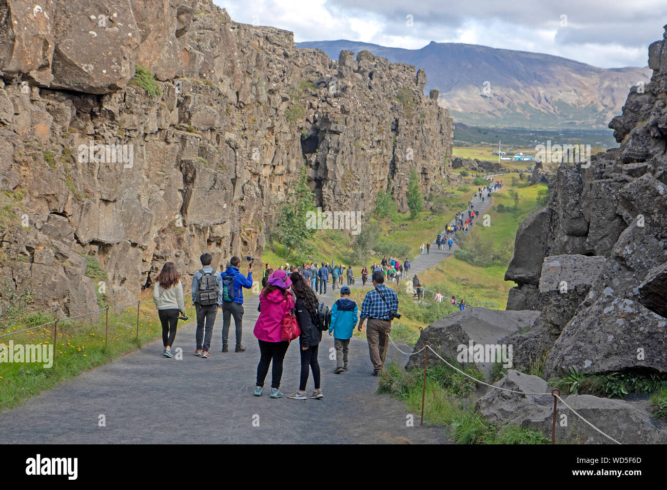 La Fissure Silfra S.p.a. dans le Parc National de Thingvellir Banque D'Images