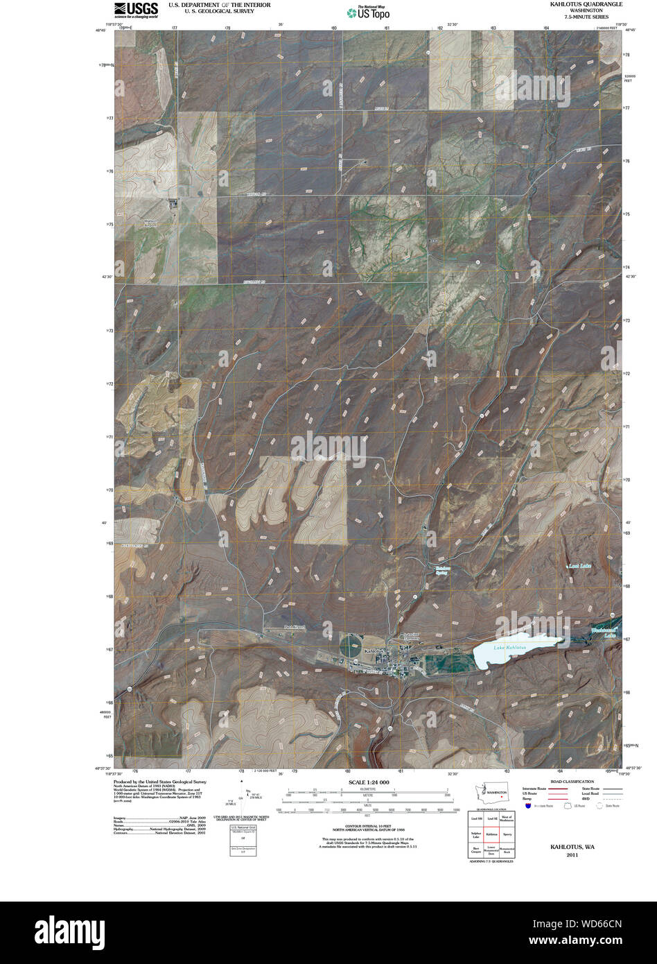 Carte de washington de kahlotus Banque de photographies et d’images à