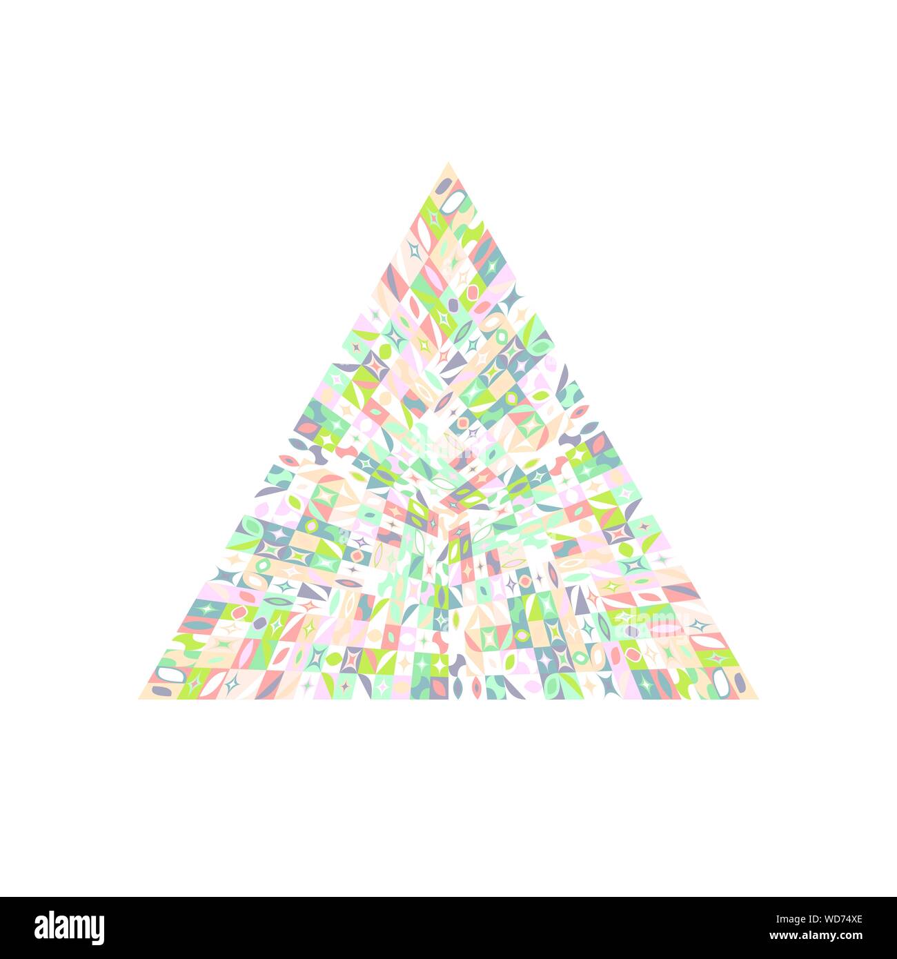 Sol carrelé isolé colorés triangle mosaïque polygon - résumé vecteur élément design ornemental Illustration de Vecteur
