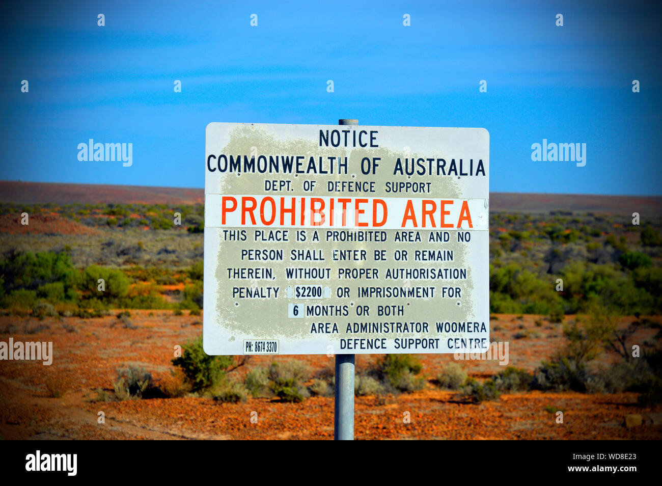 Woomera prohibited area Banque de photographies et d’images à haute