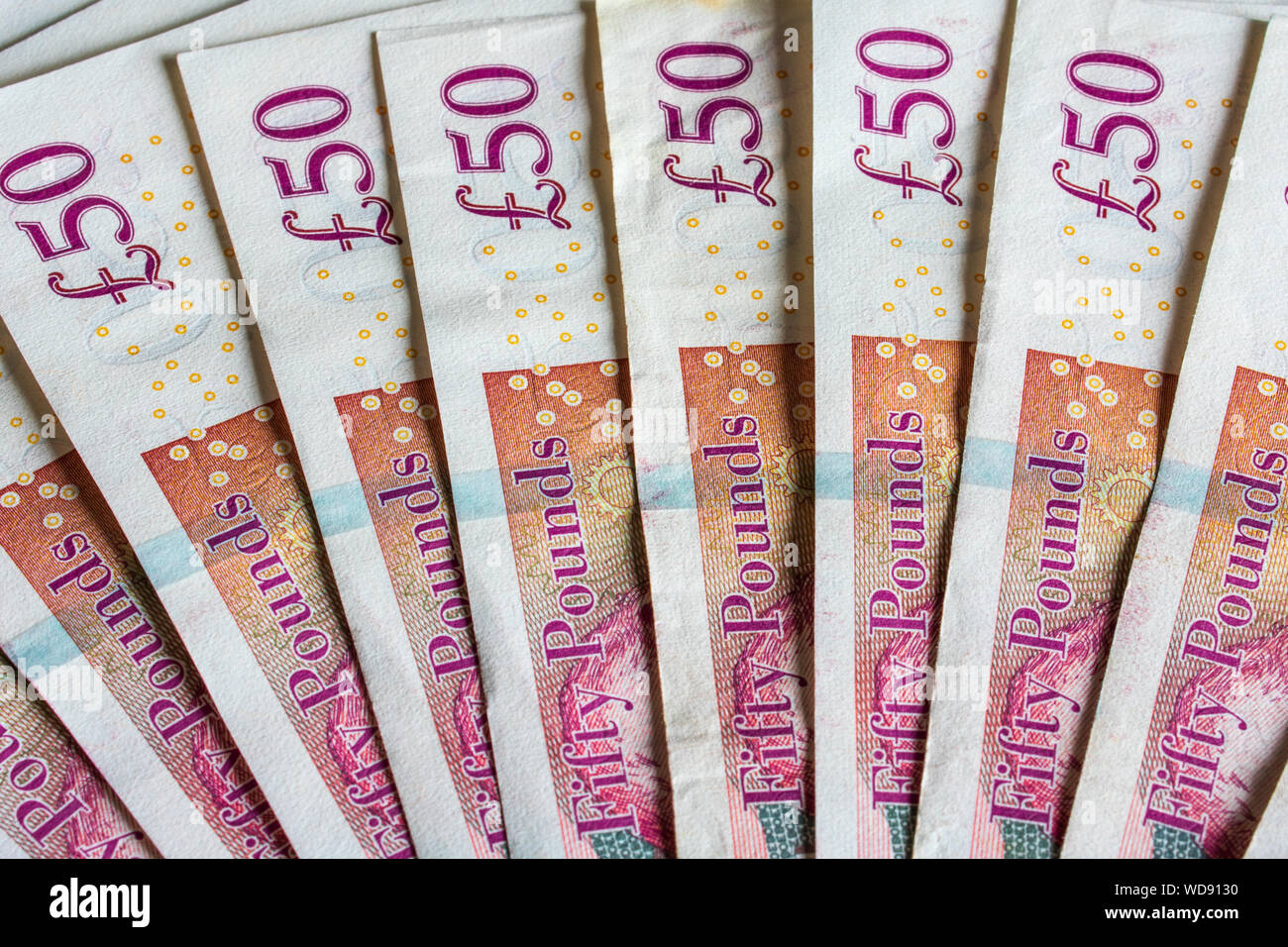 £50 notes, la monnaie britannique Banque D'Images