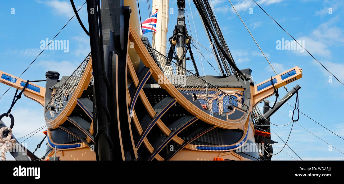 Le H.M.S. La victoire, le port de Portsmouth. Banque D'Images