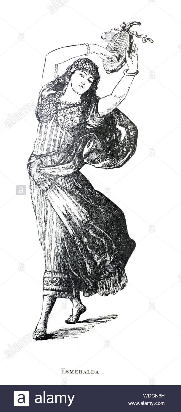 Esmeralda, un personnage du Bossu de Notre-Dame de Victor Hugo, illustration de 1900 vintage Banque D'Images