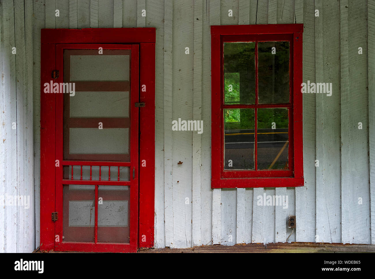 Gros plan d'une partie de bâtiment abandonné en milieu rural Pennsylvania Banque D'Images