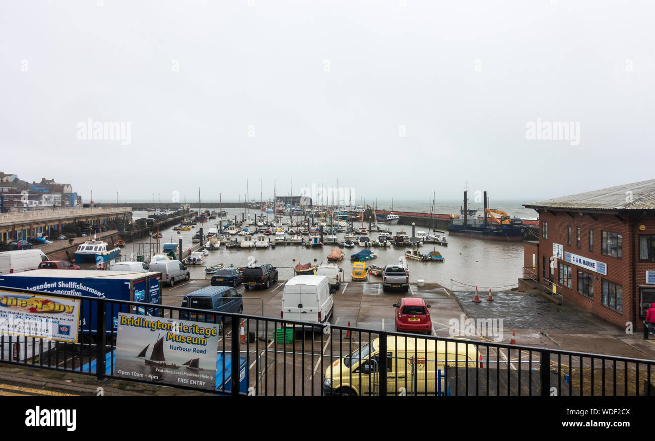 Jour de tempête sur le port de Bridlington Yorkshire de l'Est 2019 Banque D'Images