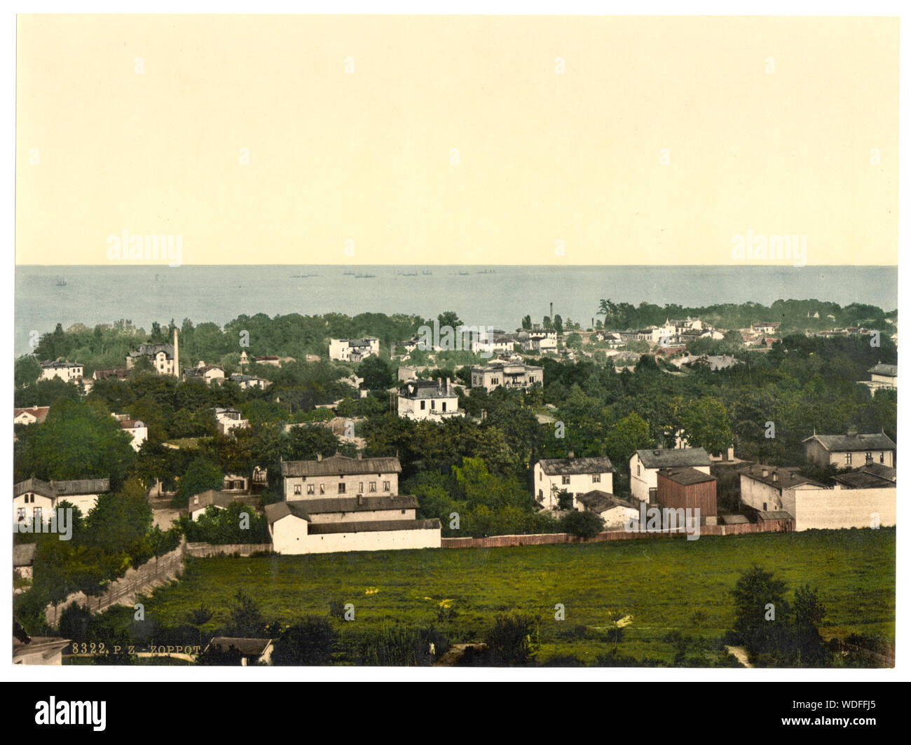 Vue générale, Zoppot, est de la Prusse, l'Allemagne (c.-à-d., Sopot, Pologne) Banque D'Images