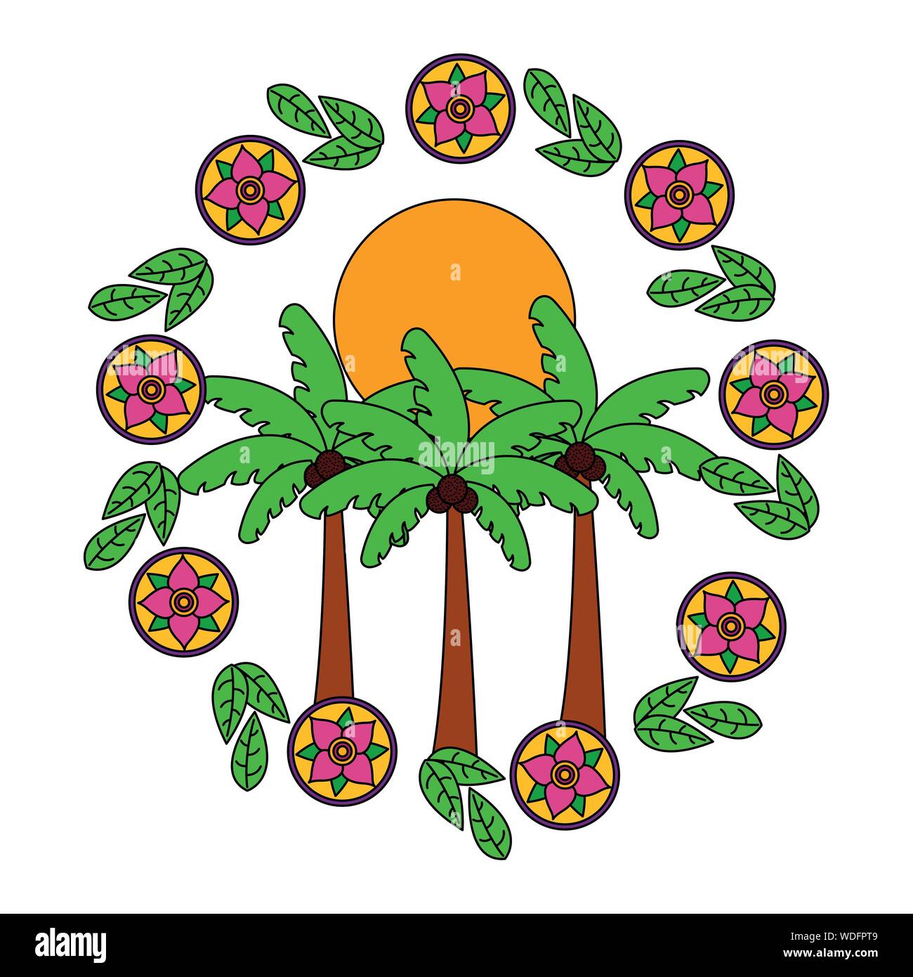 Palmiers d'été design Illustration de Vecteur