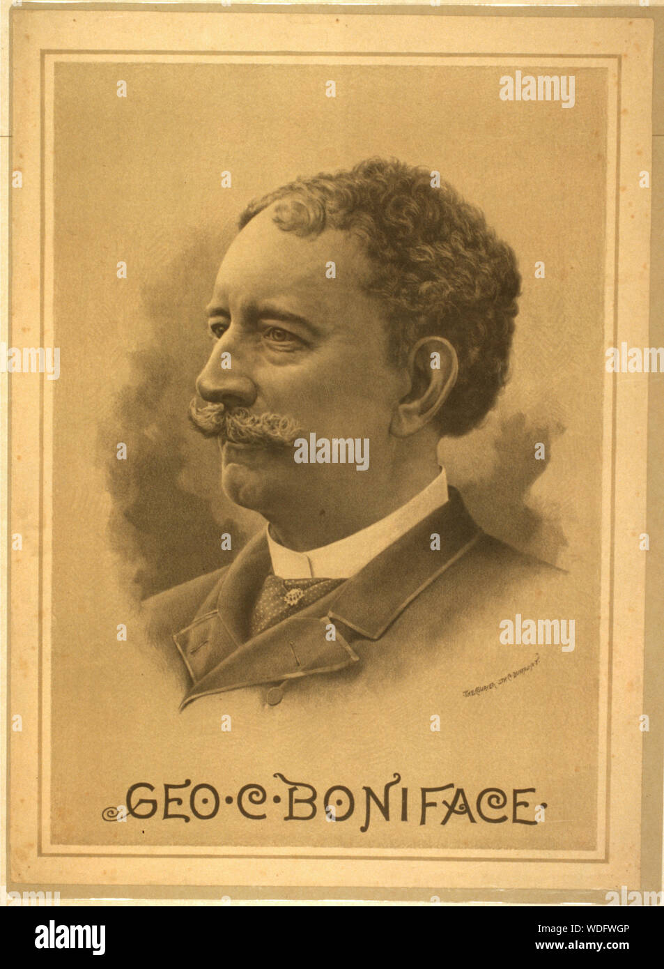 Geo. C. Boniface Résumé : 1 : impression lithographie noir et blanc 72 x 52 cm feuille. (Format affiche) Banque D'Images