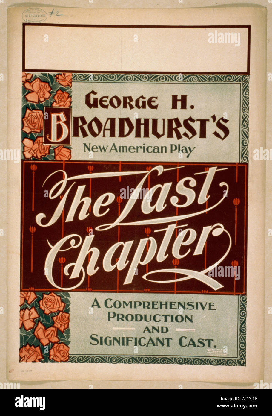 George H. Broadhurst's new American jouer, le dernier chapitre d'une production et d'importants exprimés. Abstract/moyenne : 1 Couleur d'impression : lithographie 74 x 52 cm feuille. (Format affiche) Banque D'Images