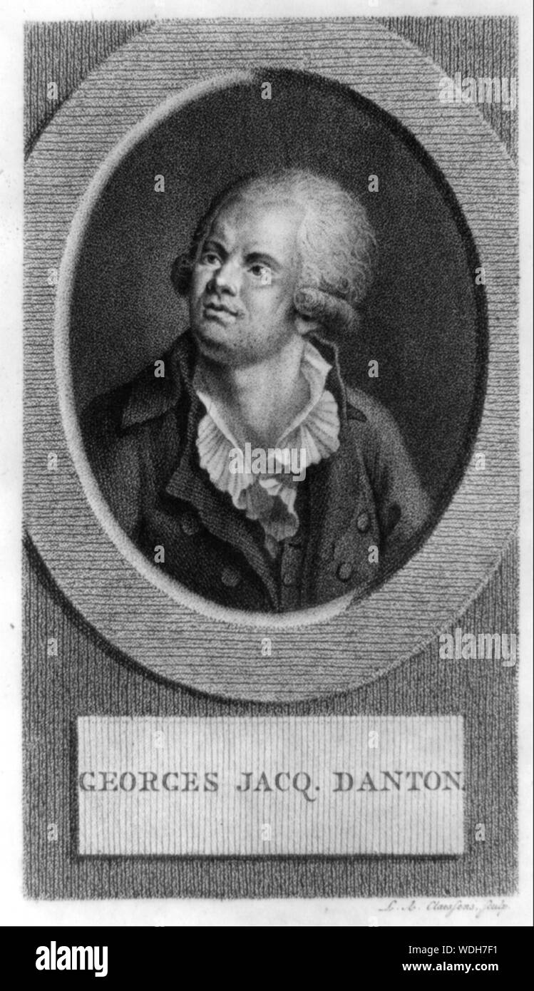 Georges Jacques Danton, 1759-1794 Résumé/moyenne : 1 : impression gravure crépi. Banque D'Images