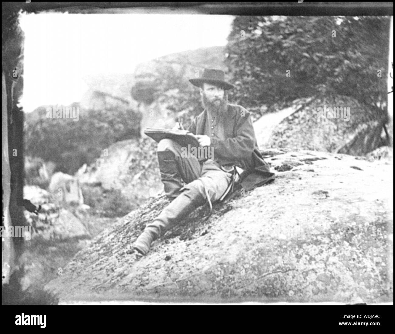Gettysburg, Pennsylvanie R. Alfred Waud, artiste de Harper's Weekly, esquisse sur battlefield Résumé : Guerre civile sélectionné des photographies, 1861-1865 Banque D'Images