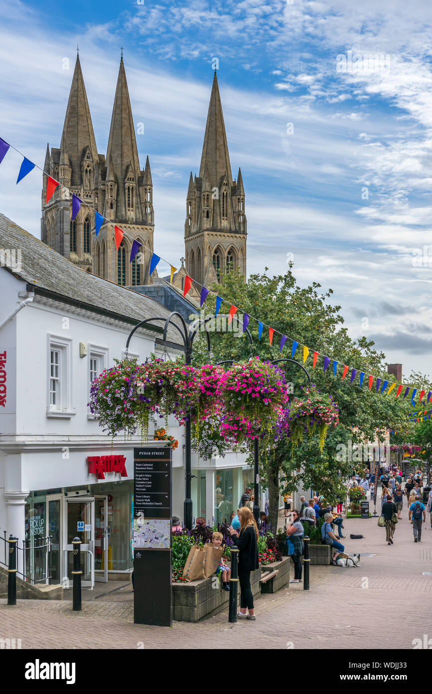 Le centre-ville de Truro. Truro est le chef-lieu et seule ville de Cornwall. Banque D'Images