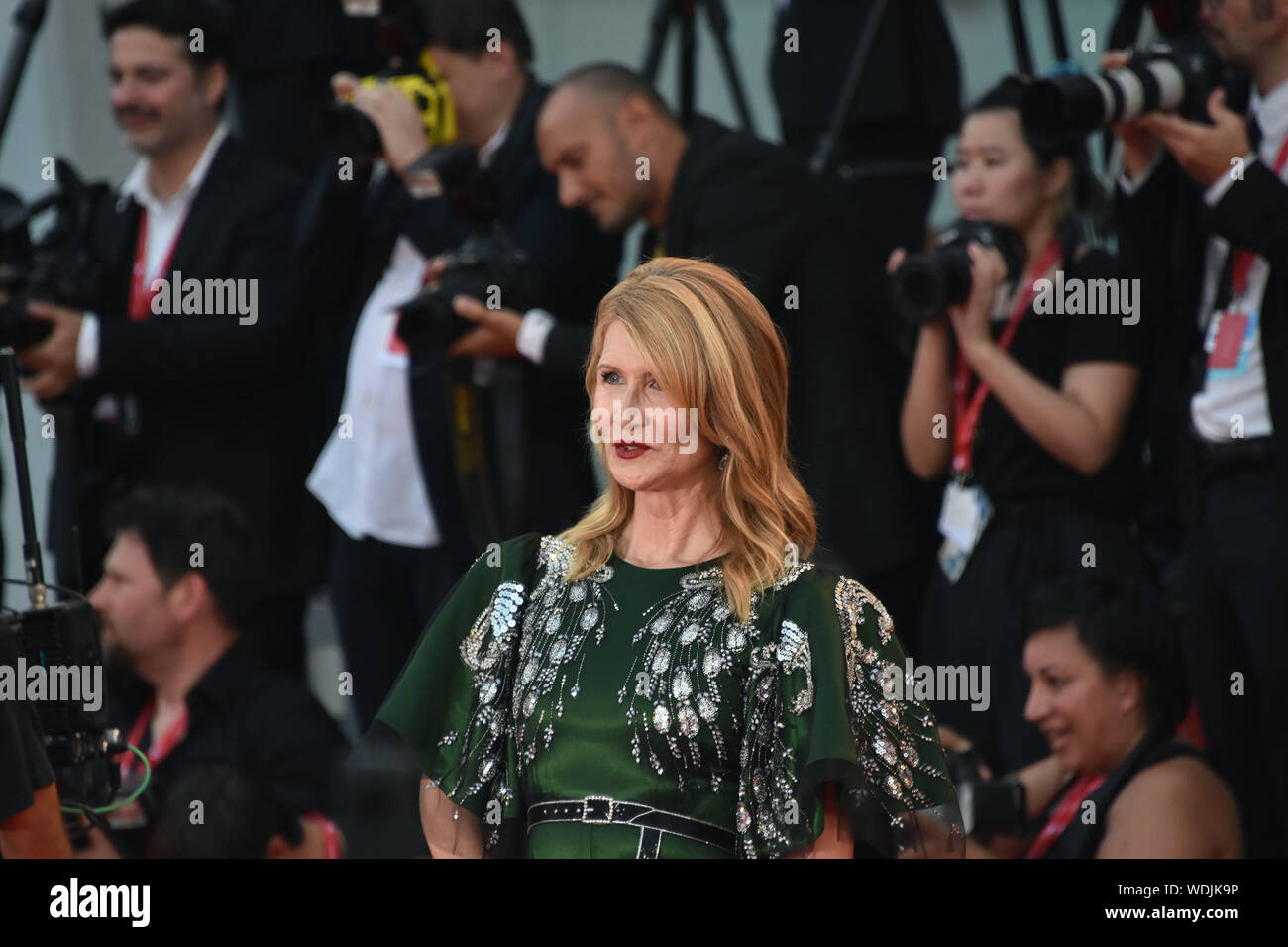 Venise, Italie. Août 29, 2019. Laura Dern, marche le tapis rouge de l'avant du 'mariage' le dépistage au cours de la 76e Mostra de Venise à la Sala Grande le 29 août 2019 à Venise, Italie. Credit : Andrea Merola/éveil/Alamy Live News Banque D'Images