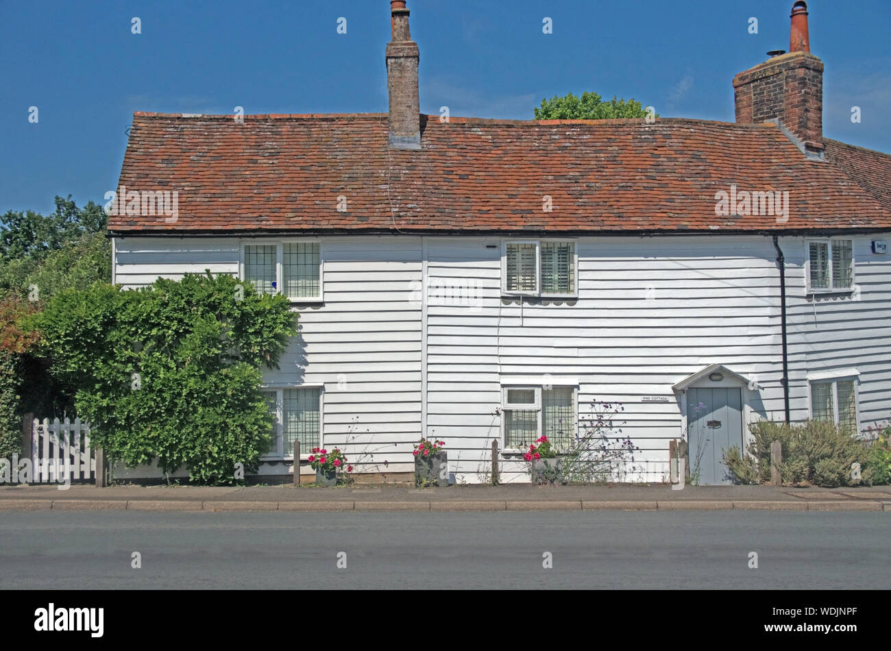 Kent Cottage Blanc Rolvenden Banque D'Images