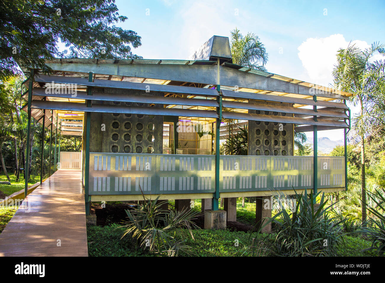 Pavillon Palm, Rirkrit Tiravanija, Inhotim, Institut d'Art Contemporain et le jardin botanique, Brumadinho, Minas Gerais, Brésil Banque D'Images
