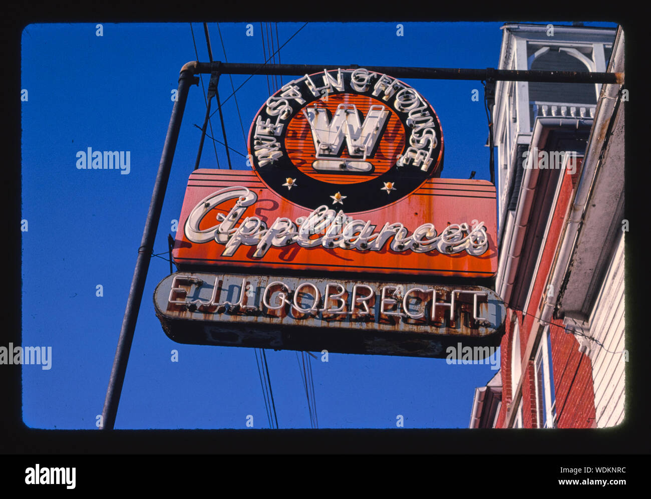 Gobrecht Westinghouse signe, rue Chestnut, Hanover, Pennsylvania Banque D'Images