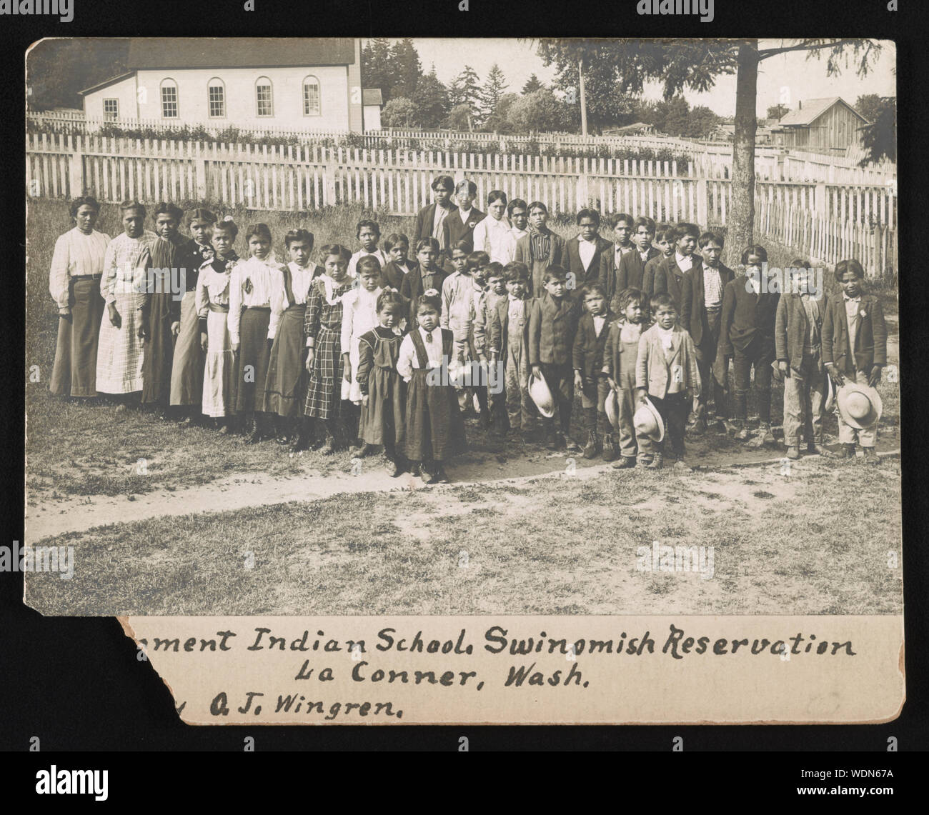 L'École indienne du gouvernement, de la Conner, réservation Swinomish, laver Banque D'Images