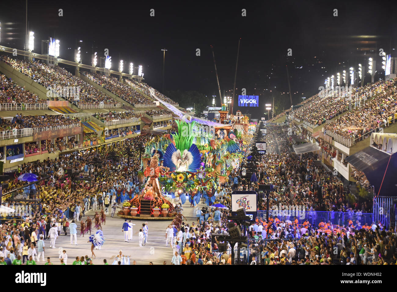 RIO DE JANEIRO, Brésil, mars, 9, 2019 : Défilé des écoles de samba portela sambadrome de Rio de Janeiro au Brésil Banque D'Images
