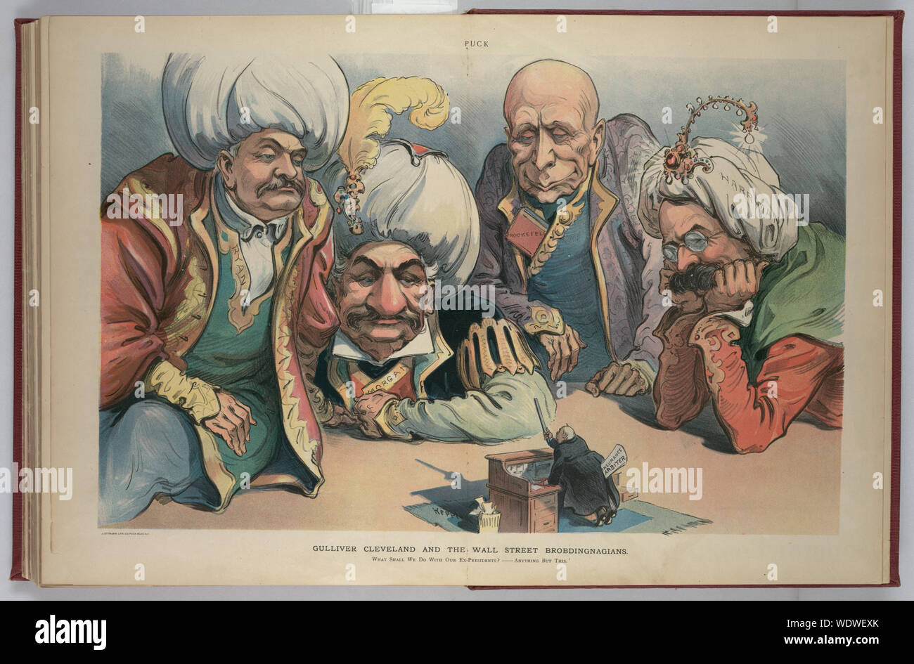 Gulliver et le Wall Street Cleveland / Brobdingnagians Keppler. Abstract/moyenne : 1 impression photomécanique : offset, couleur. Banque D'Images