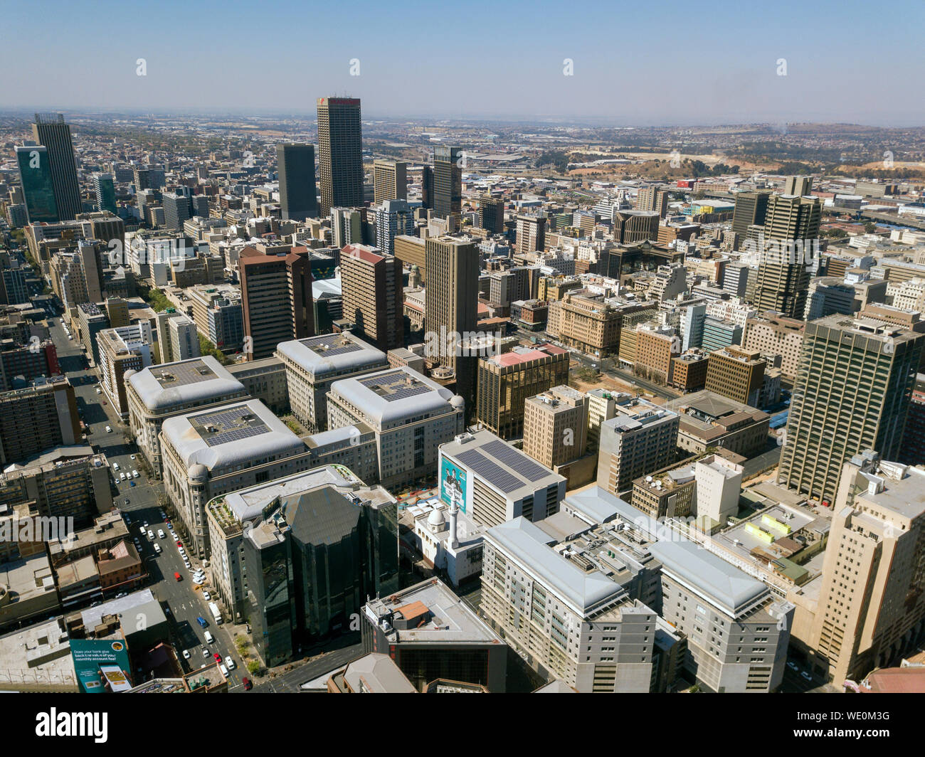High angle view plus de centre-ville de Johannesburg, Afrique du Sud Banque D'Images