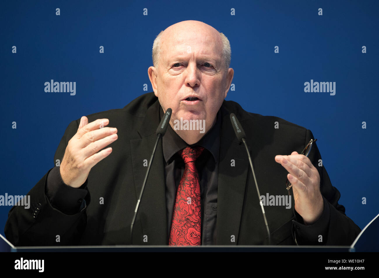 Cologne, Allemagne. Août 29, 2019. Reinhold, AûReiner, Aú CALMUND, anciennement, Fuvuballfunktionaer est titulaire d'un discours dédié pour le bénévolat dans les clubs, de parler, parler, parler, parler, le geste, le geste, la conférence, SPORTaftert 2018 EXPRESS ETL sur 28.08.2019 dans Koeln/Allemagne, | | dans le monde entier : dpa Crédit/Alamy Live News Banque D'Images