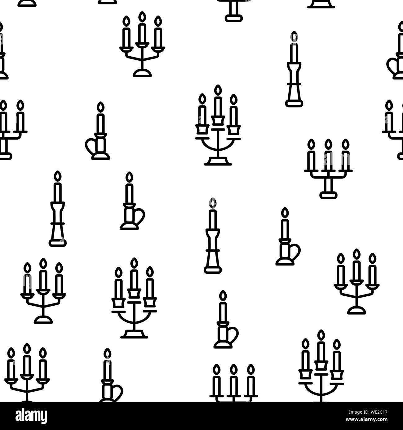 Chandelier, vieux et la décoration Vintage Seamless Vector Pattern Illustration de Vecteur