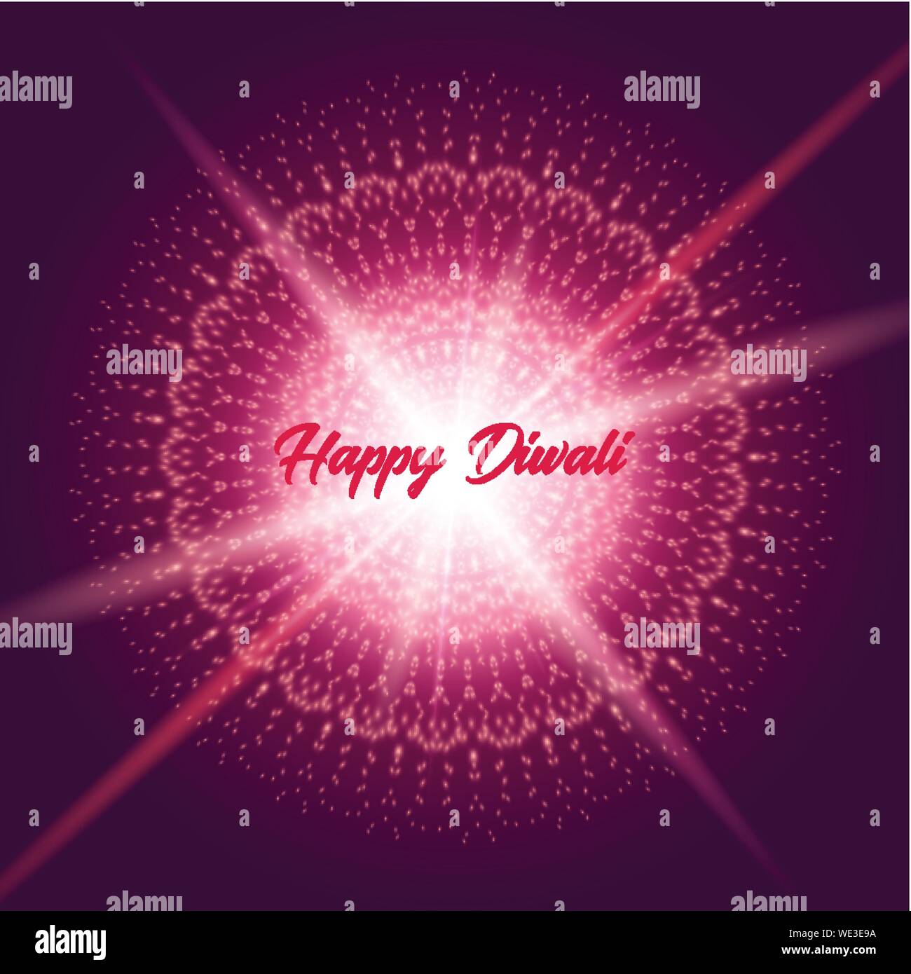 Carte de souhaits avec vecteur Diwali cireur rangoli Illustration de Vecteur