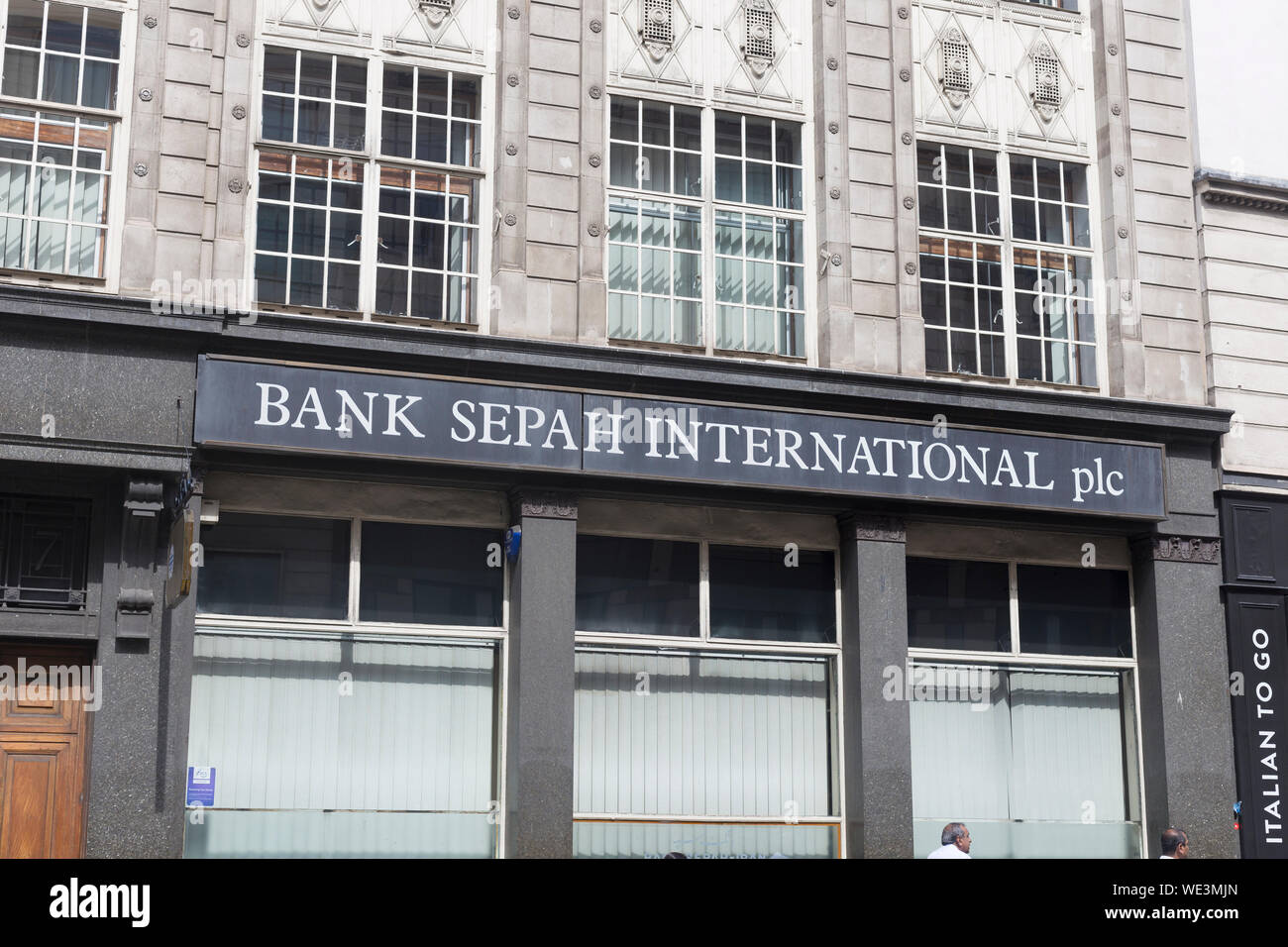 Bank Sepah International, à Londres, en Angleterre Banque D'Images