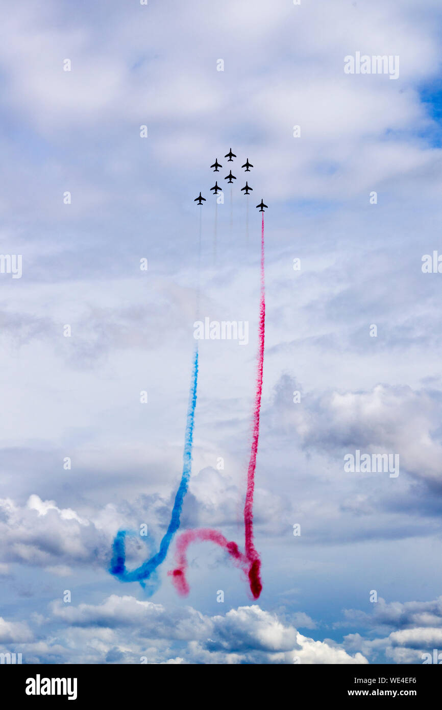 Patrouille de France à l'Air Show à Duxford Banque D'Images