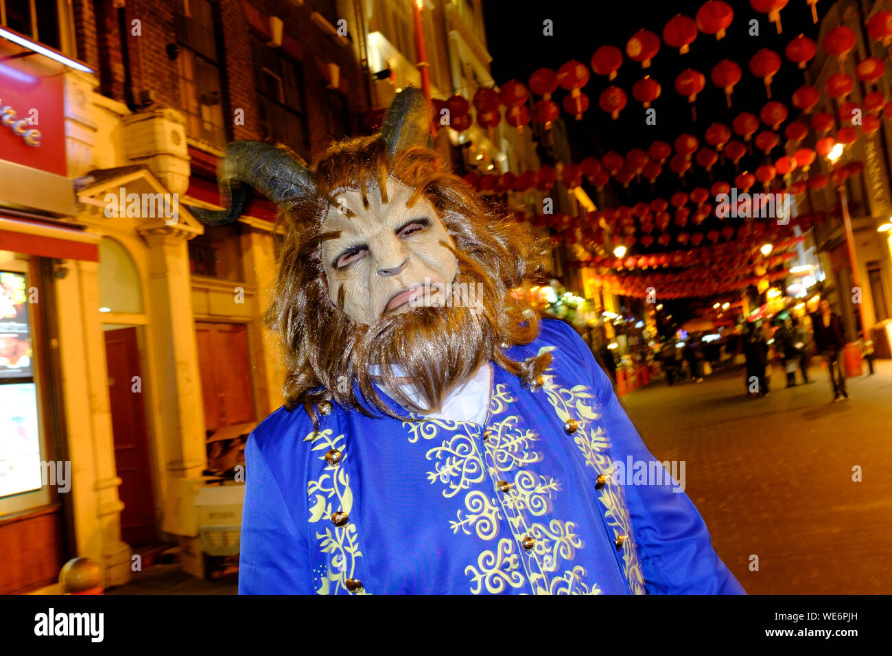 L'homme célèbre, Halloween, Gerrard St, China Town, Londres, Grande-Bretagne. 31 Oct 2017 Banque D'Images