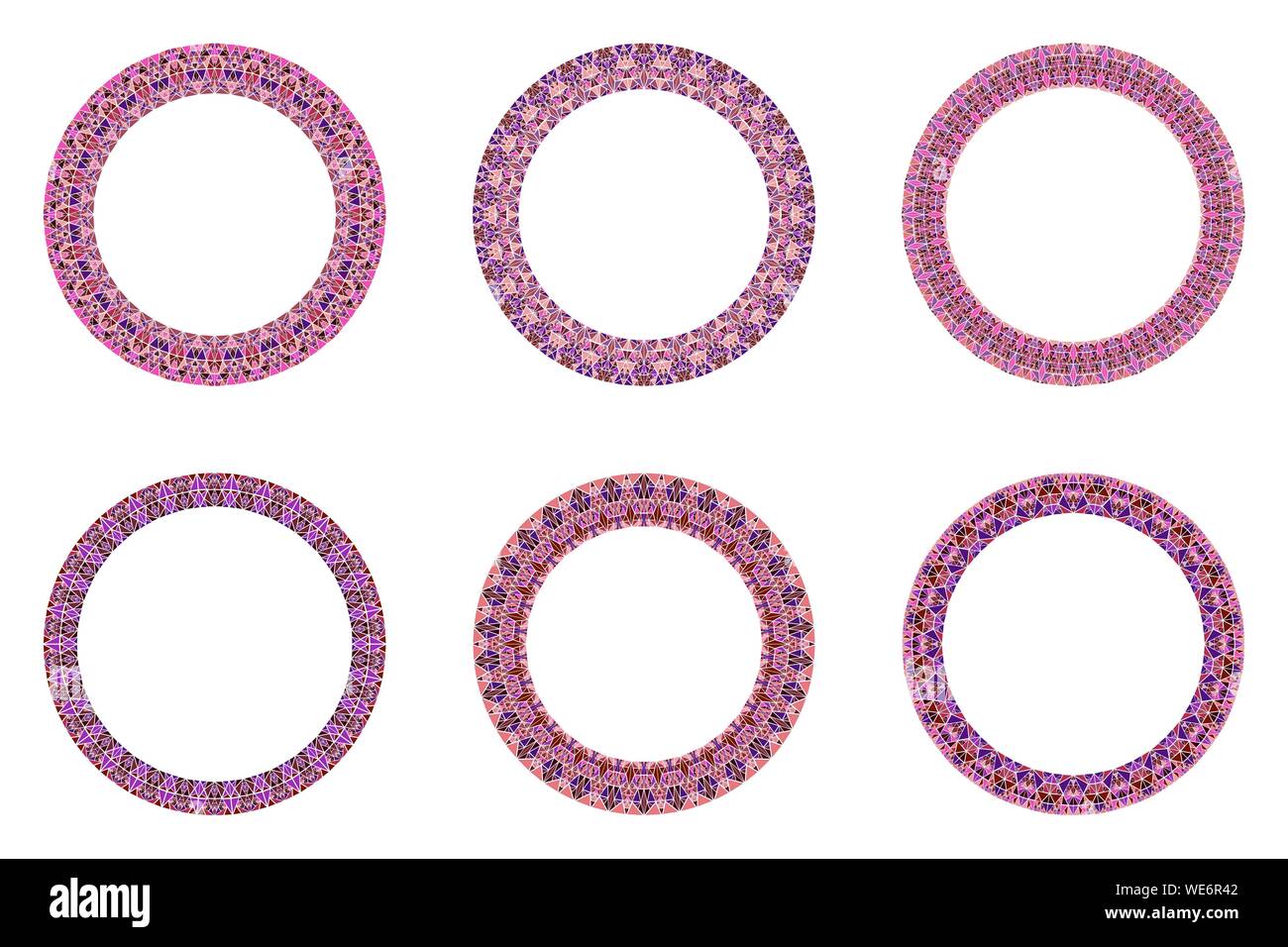 Couronne ronde mosaïque géométrique circulaire set - éléments du vecteur Illustration de Vecteur