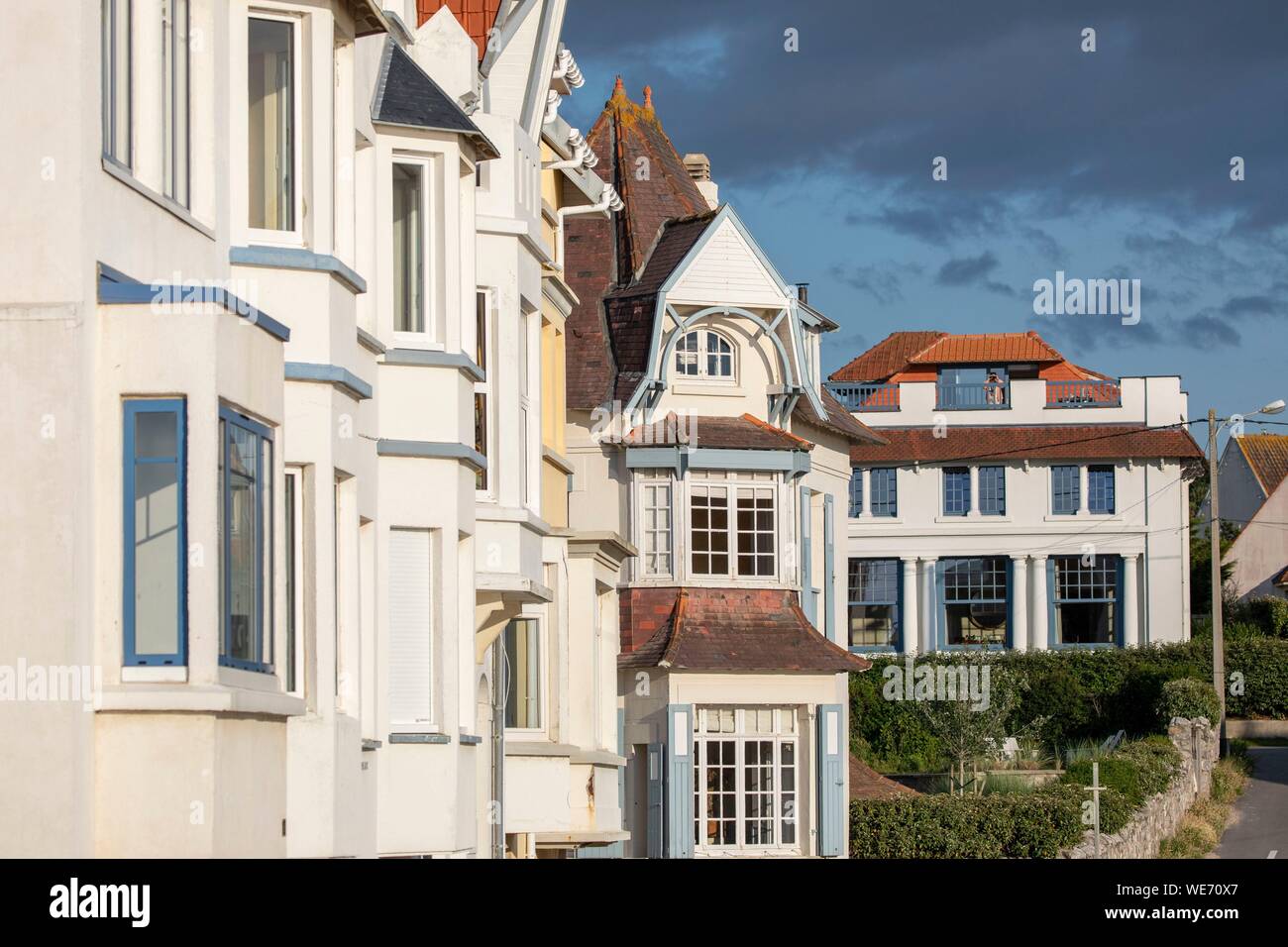 La France, Pas de Calais, Wissant, villas dans le carré de Gris Nez Banque D'Images