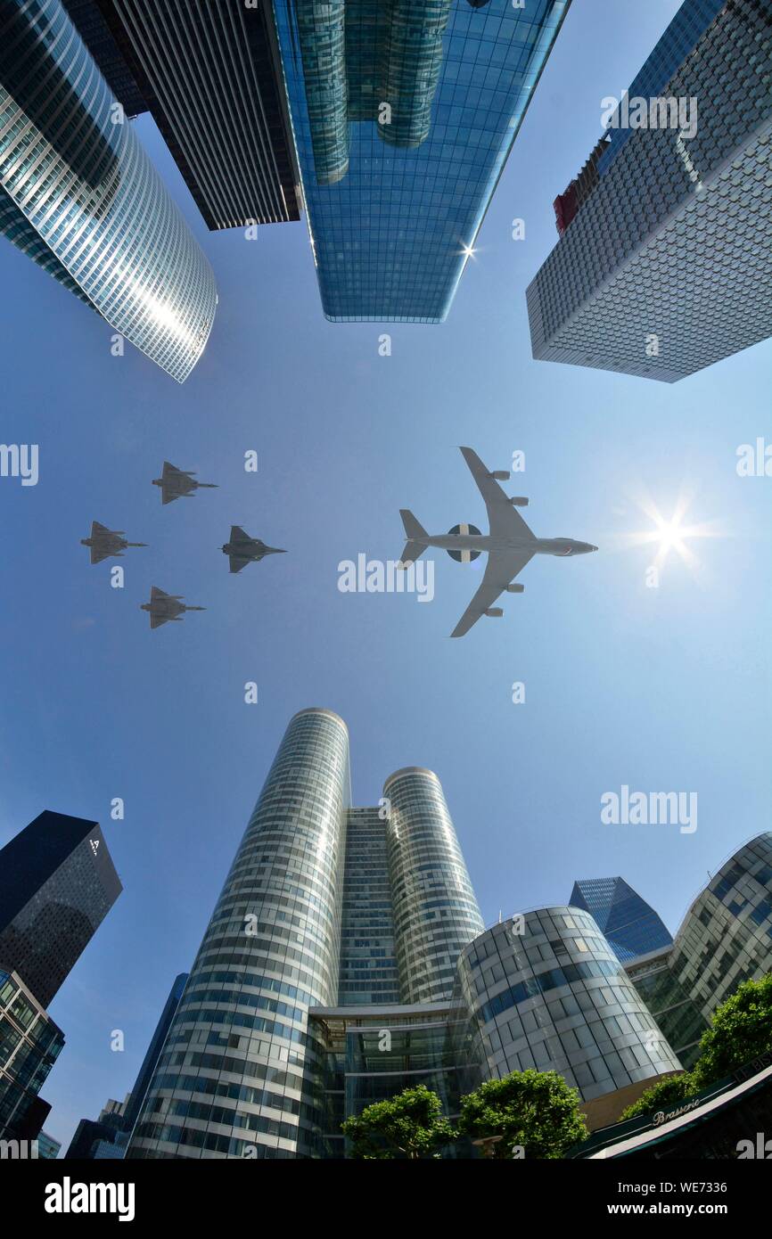 France, Hauts de Seine, la défense aérienne, défilé de la fête nationale du 14 juillet Banque D'Images