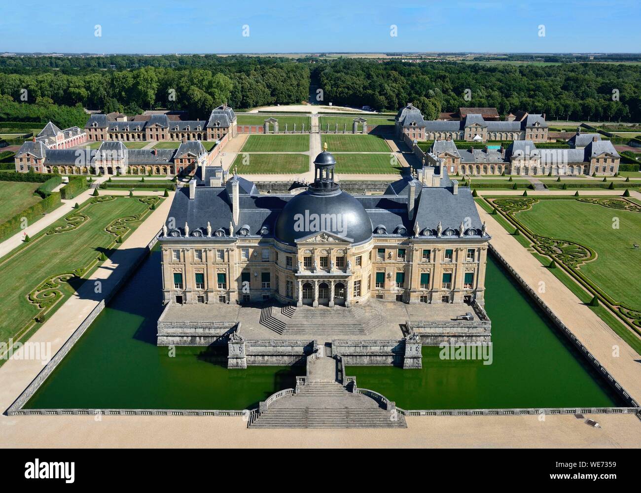 France, Seine et Marne, Maincy, le château et les jardins de Vaux le Vicomte (vue aérienne) Banque D'Images