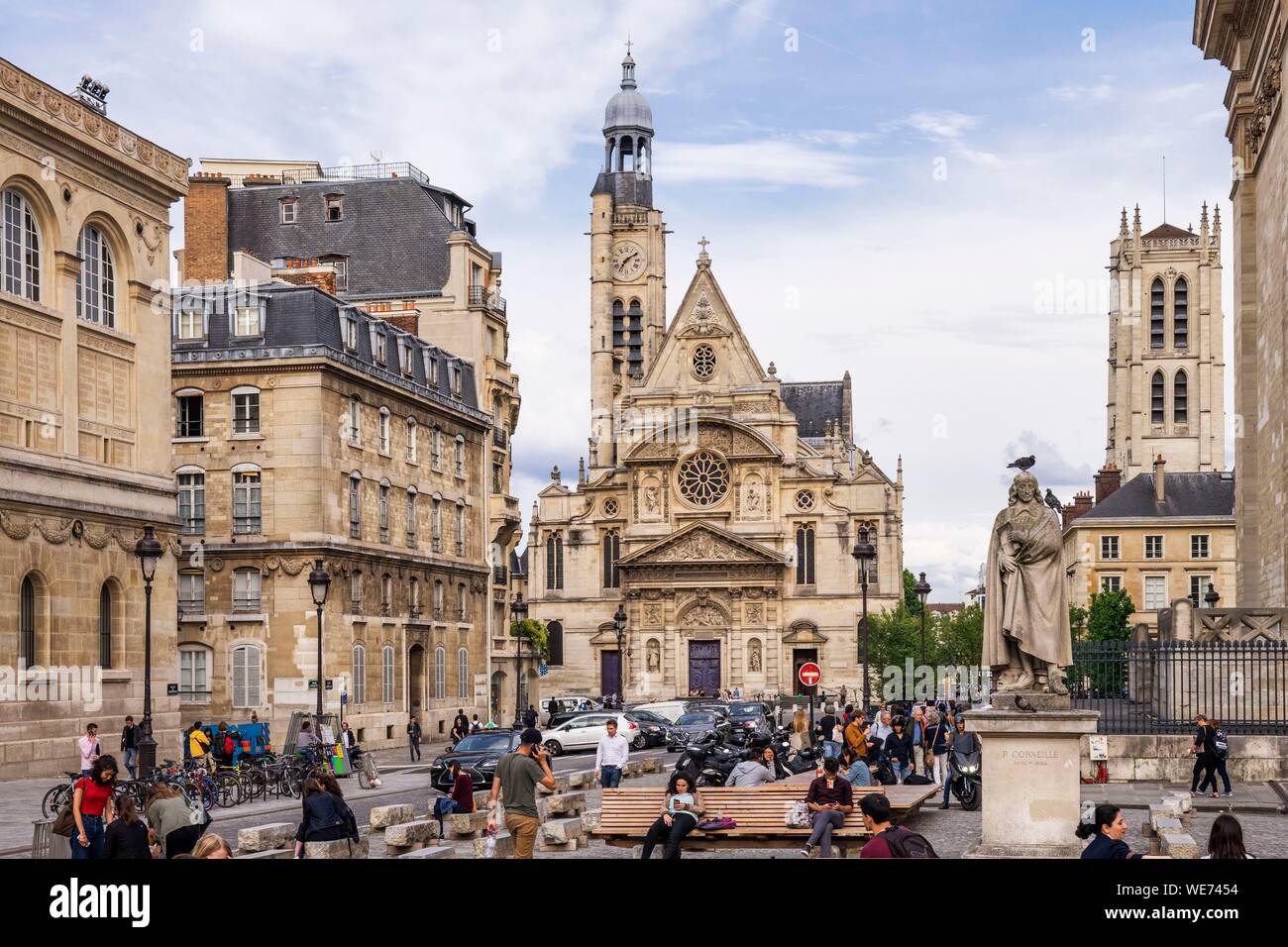France, Paris, Quartier Latin, Saint Etienne du mont Church sur la Montagne Sainte Genevieve Banque D'Images