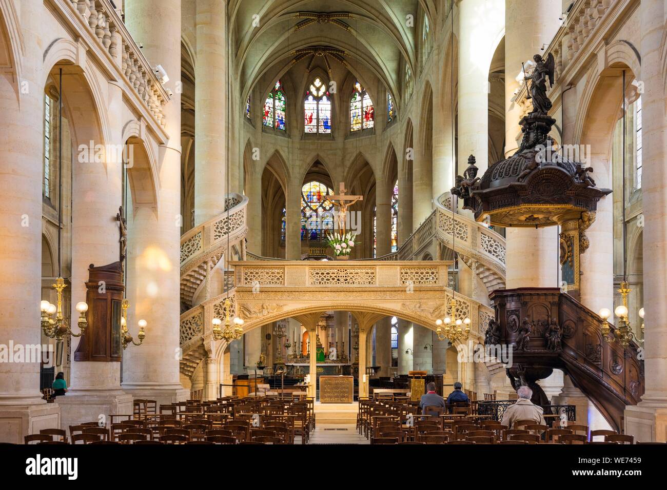 France, Paris, Quartier Latin, Saint Etienne du mont Church sur la Montagne Sainte Genevieve Banque D'Images