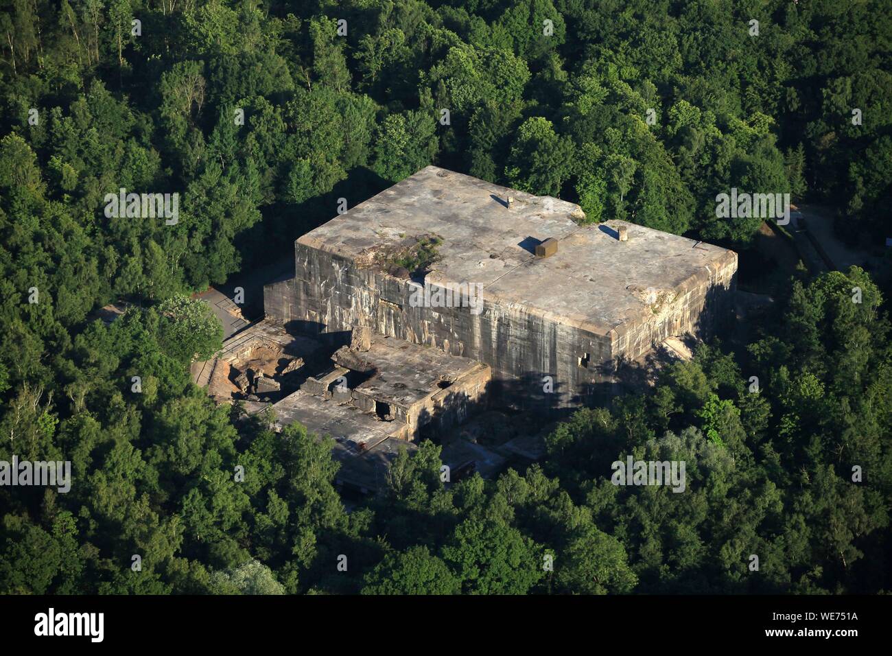 La France, Pas de Calais, Blockhaus d'Eperlecques près de Saint Omer (vue aérienne) Banque D'Images