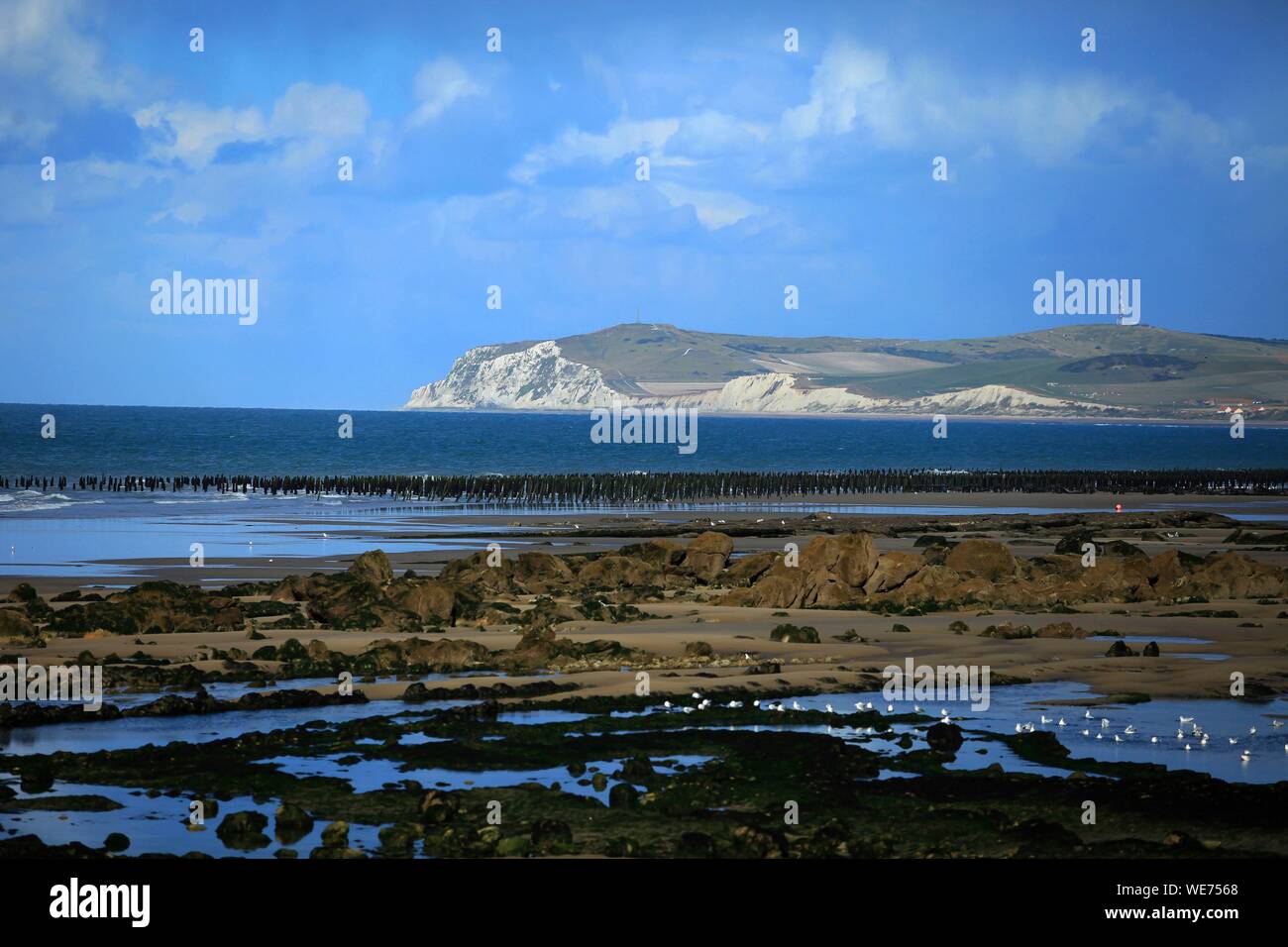 La France, Pas de Calais, Wissant, Cap Blanc Nez Banque D'Images