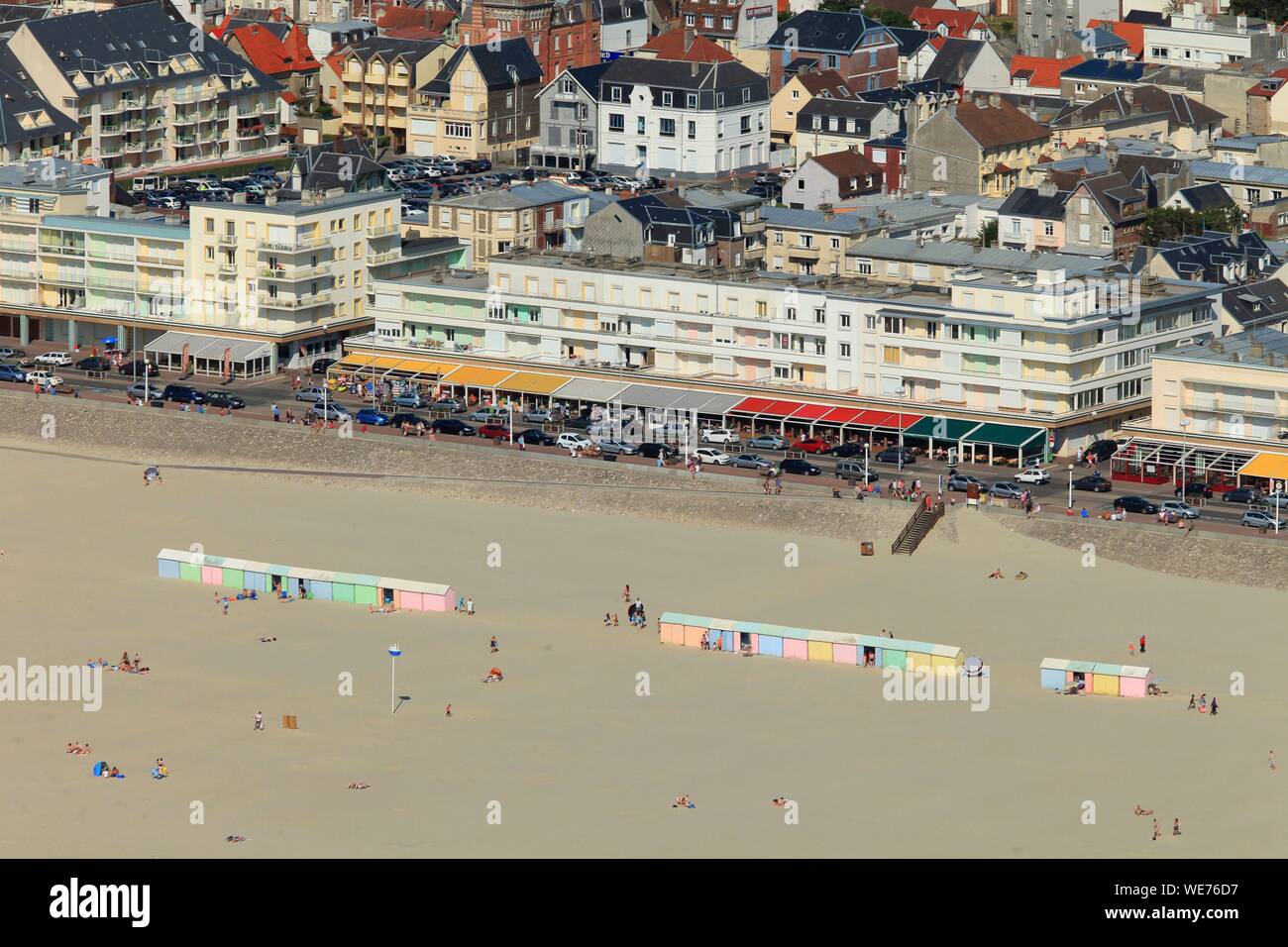 La France, Pas de Calais, Berck sur Mer, en vue aérienne Banque D'Images